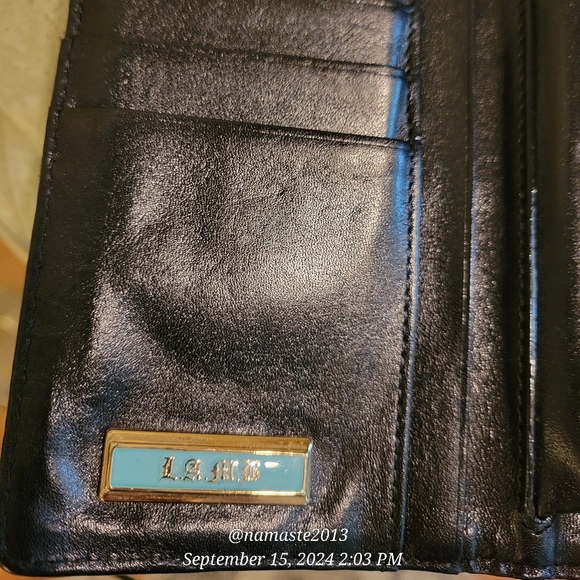 L.A.M.B. Gwen Stefani Leather Wallet Velour Center Stripe Designer Luxury #44 - Picture 12 of 17